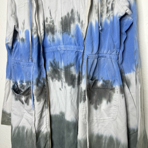 Coin 1804 Tie Dye Robe Swimsuit Coverup Cover Up Long Hoodie Zipper Zip up - Picture 10 of 12
